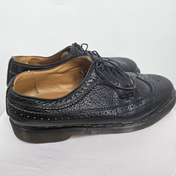 Dr.‎ Martens Made in England Vintage Black Wingtip Brogue Oxford Shoes Size 9 - Picture 5 of 10